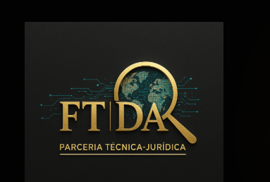 Logotipo estilizado da parceria técnica-jurídica FT | DA